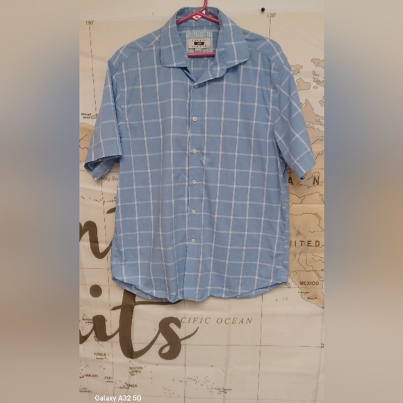 JOSEPH ABBOUD Men  SIZE L. Men's Blue Checkered Shirt - Picture 2 of 6